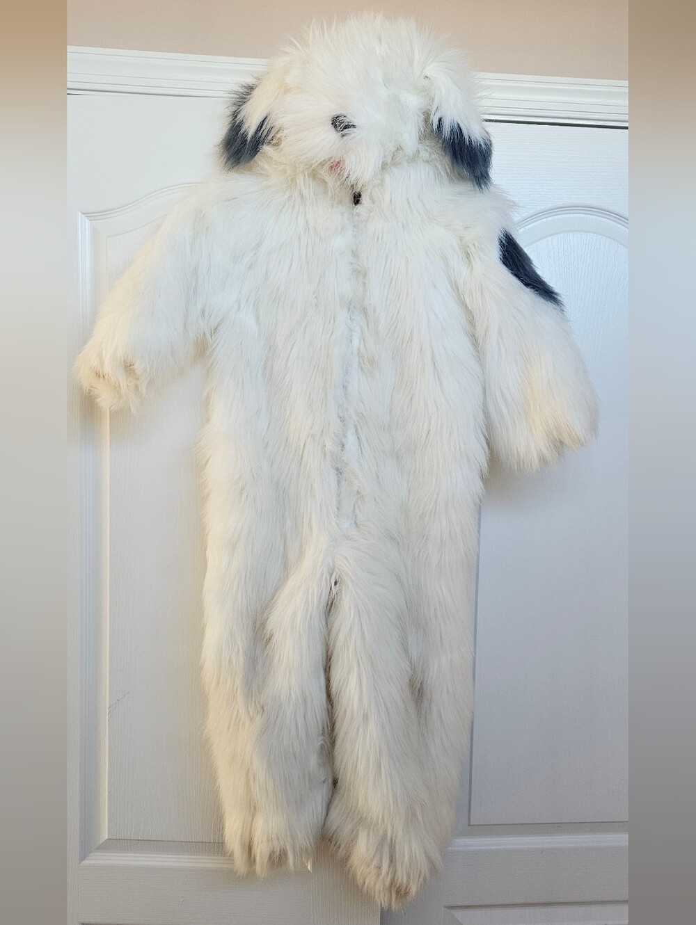 Vtg Zip Front Halloween Costume Shaggy Dog outfit Cosplay Sheepdog Sz 6-7 Large